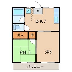 幸田駅 徒歩3分 1階の物件間取画像
